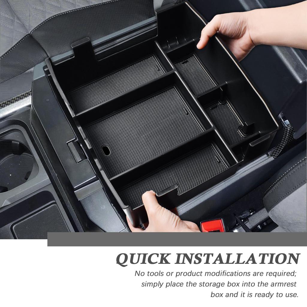 For 2025 2025 Ford F250 F350 F450 F550 Center Console Organizer Armrest Storage Box Tray Secondary Interior Car Box Accessories