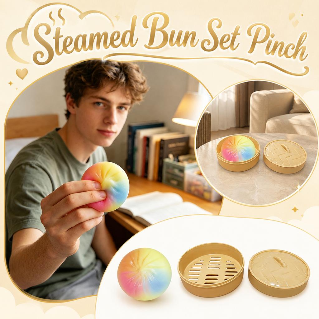 Steamed Bun Toy - Color Soft Stress Ball, Desk Decor Toy for Fun Gift