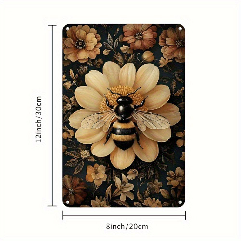 Vintage Metal Tin Sign Bird Feeding Chicks on Flowers Florist Decor For Living Room 20x30cm