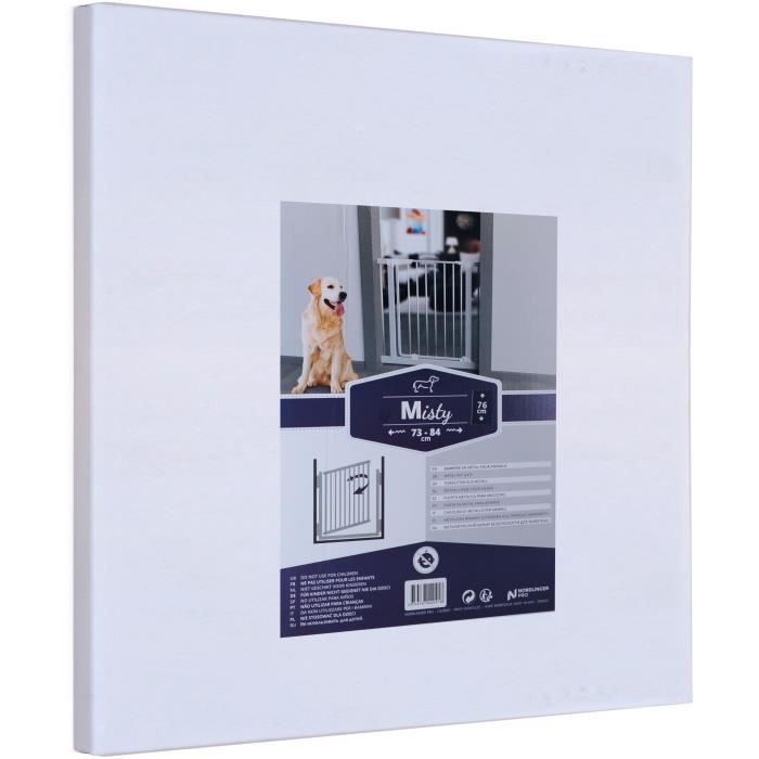 Barrière métal animaux - NORDLINGER PRO - Misty - Portillon - Pression - Réglable 0,73-0,84m