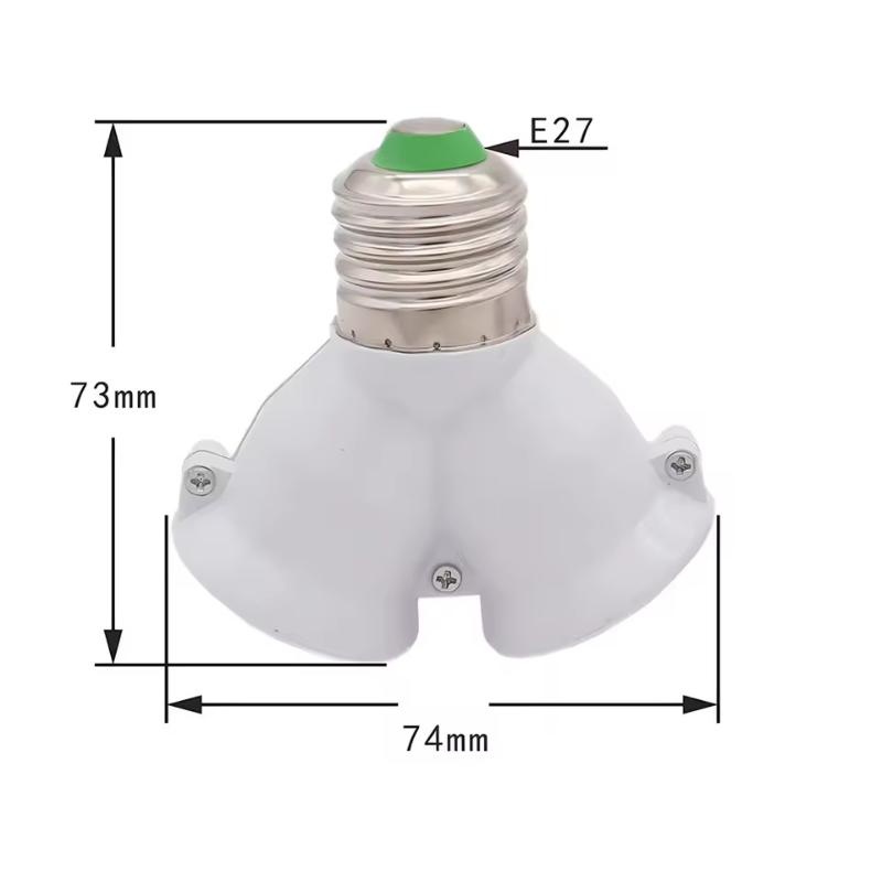 E27 1/2 Conversion Head Bulb Socket Creative 2-E27 Lamp Holder Extender Distributor Converter Plug