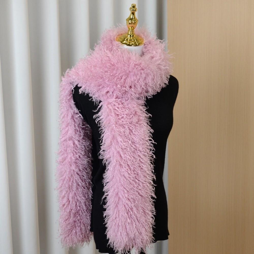 Double-Sided Faux Fur Scarf Thickened Neck Warmer New Plush Scarf Winter Wear