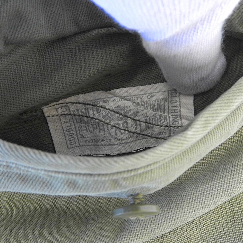 RRL Men's Khaki Button Fly Patch Denim Pants, Size 32/32 Bottoms 32/32 khakiUsed