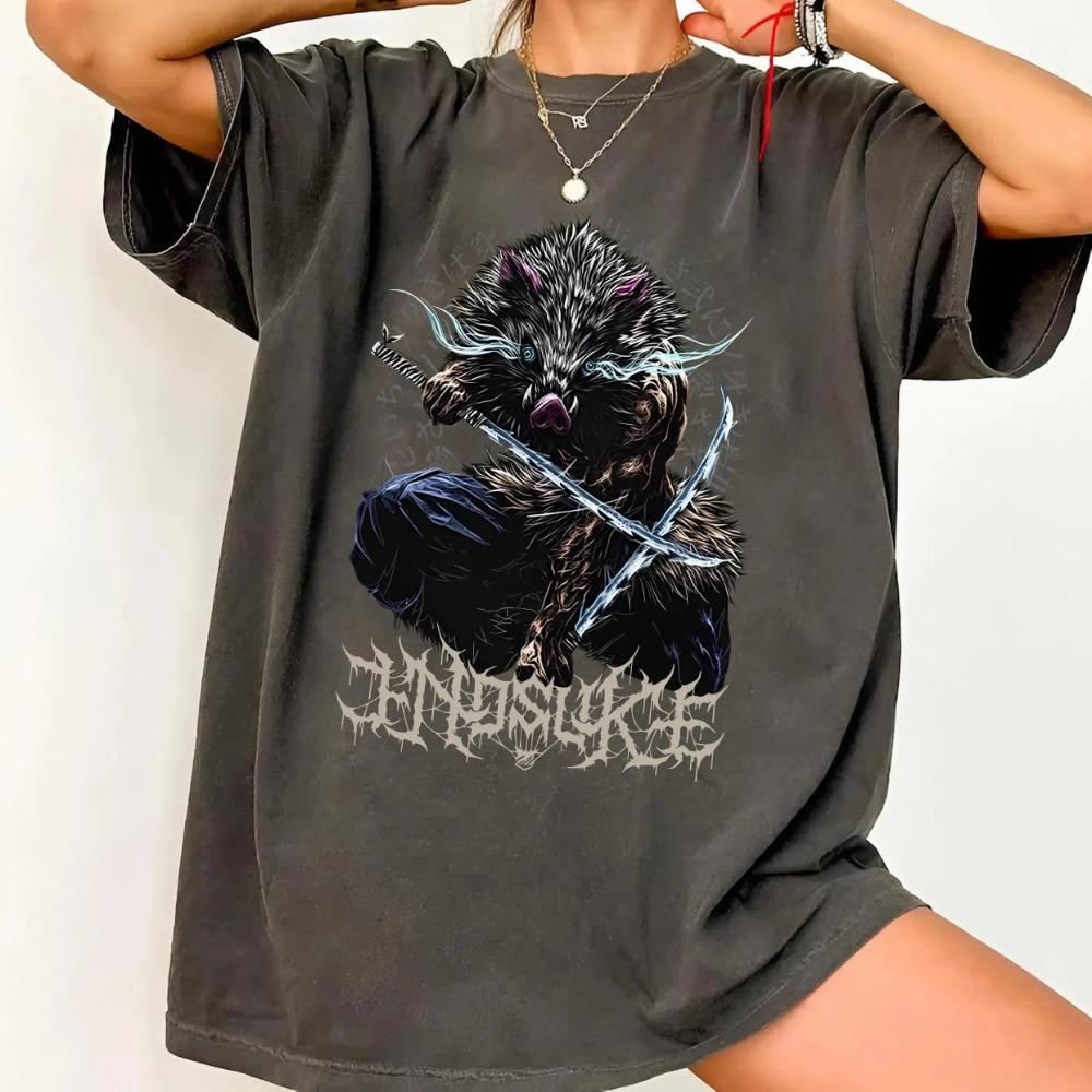 

Spring Summer Style Kito Suzuki T-shirt Demon Slayer Anime T-shirt Wild Pig Mask T-shirt Demon Slayer Pattern T-shirt S