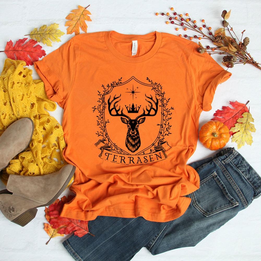 Terrasen Shirt Throne of Glass Merch Sarah J Maas Bookish Shirt Booklover Gift ACOTAR Crescent City Velaris Tops Graphic Tees