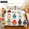 Cartoon Children Robot Bedding Set Duvet Cover Set 3d Bedding Digital Printing Queen Size Bedding Set Fashion Design