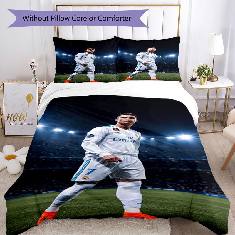 Ronaldo Champions League Ruhm Bettwäsche-Set, Atmungsaktiver Bettbezug mit Kissenbezügen, Weiche Bettwäsche für Schlafzimmer Heimdekoration, Perfektes Festival Bi