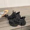 [Fanfna] Dad Shoes Girl 2025 New Autumn Breathable Thick-soled Height Increasing Black Versatile Casual Sneakers