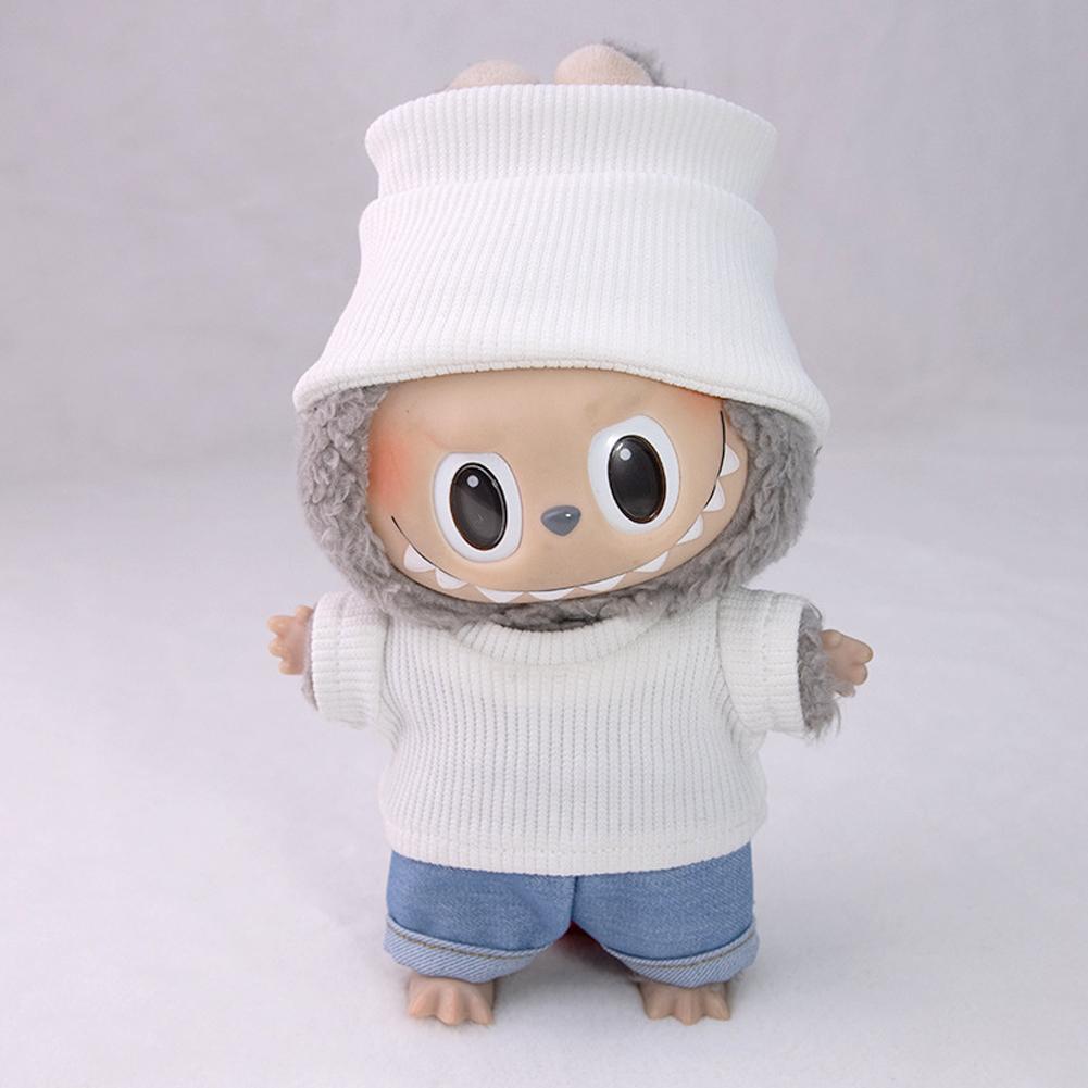 For 17cm Labubu Doll Fashion T-shirt Doll Clothes Color Match Dolls Accessories Cute Decoration Little Clothes