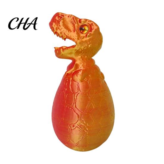 Dinosaur Stress Relief Toy 3D Printed Egg Toy, Articulated Tyrannosaurus Fidget for Desk Decor Relief, Desktop Ornament Home Office Collectible Model