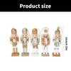 Stylish Nutcrackers Display Ornament Unique Wood Nutcrackers Desk Decoration with Gold and Silver Highlight for Party
