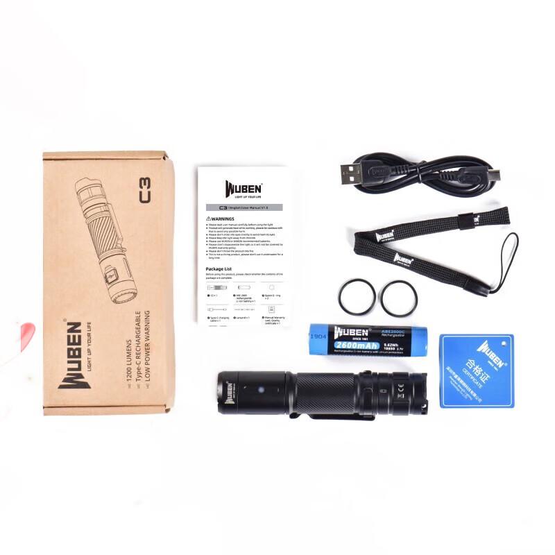 Wuben C3 1200 Lumen Rechargeable Mini Flashlight