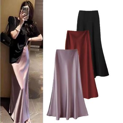 Spring/Summer Southeast Asia Slimming Satin Mermaid Skirt
