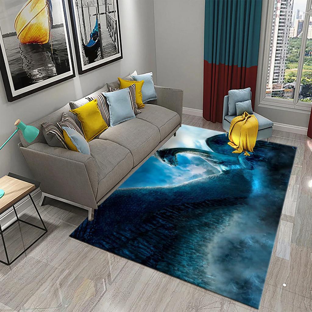 Modern Dragon Pattern Carpet for Living Room Bedroom Bathroom Entrance Non-slip Carpet for Children Play Home Decor Floor Carpet