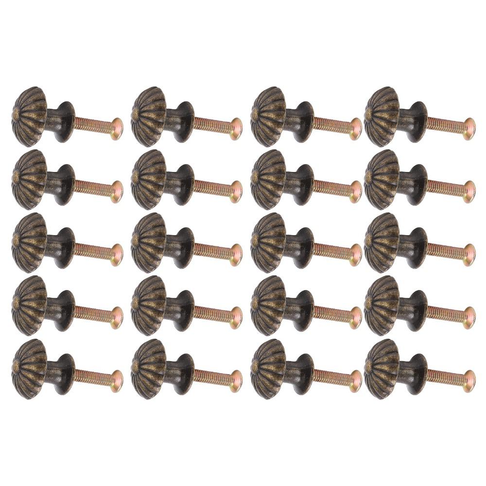 20pcs Antique Bronze Cabinet Knobs Single Hole Drawer Pulls Classic Furniture Handles For Drawers