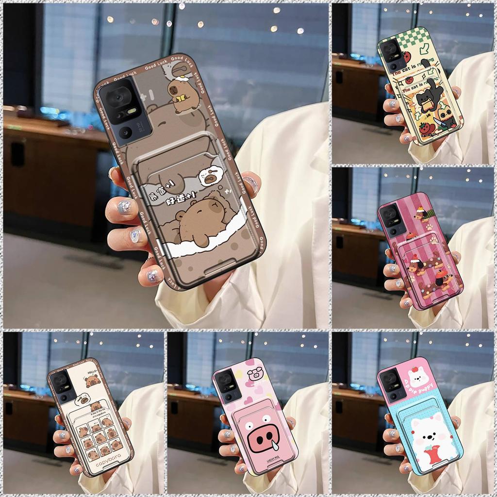 protective Silicone Phone Case For TCL 40SE/T610K Card sleeve Anti-knock Fashion Design Soft case TPU Waterproof Cover