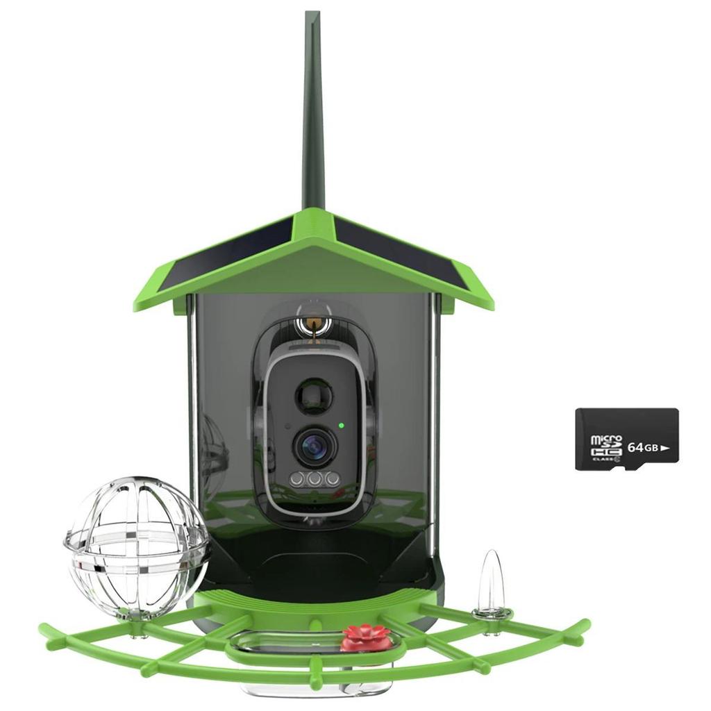 Smart Solar Bird Feeder with AI Recognition and Low Power HD Camera