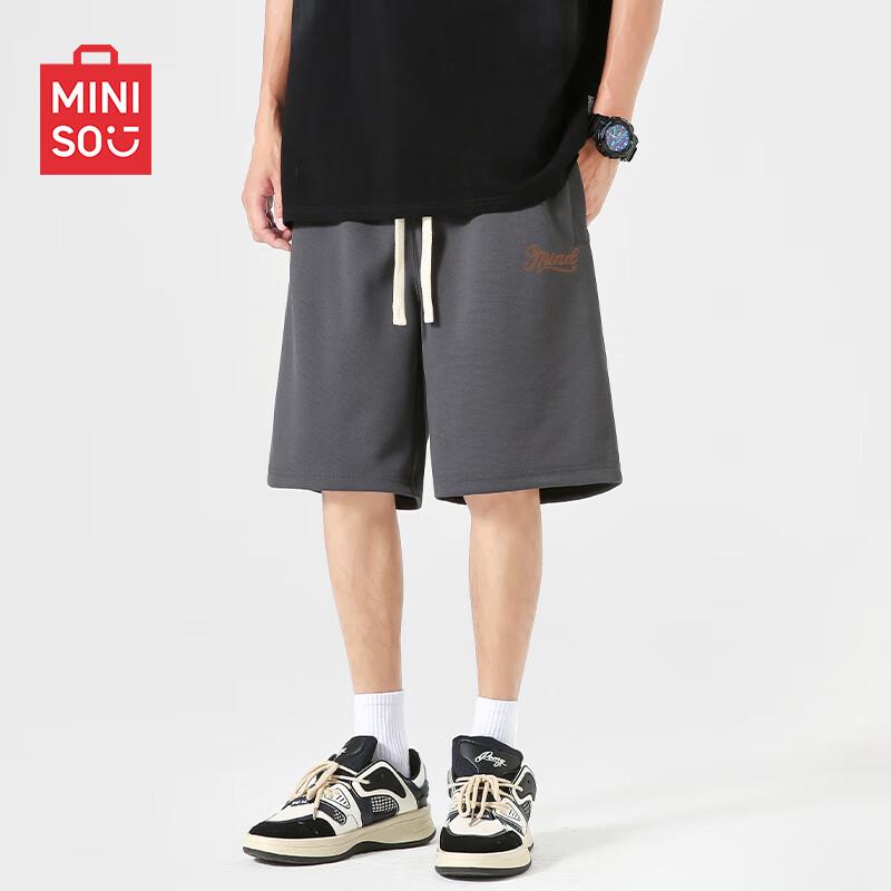MINISO Men s Heavyweight Wrinkle-Free Straight-Leg Drawstring Shorts 3XL