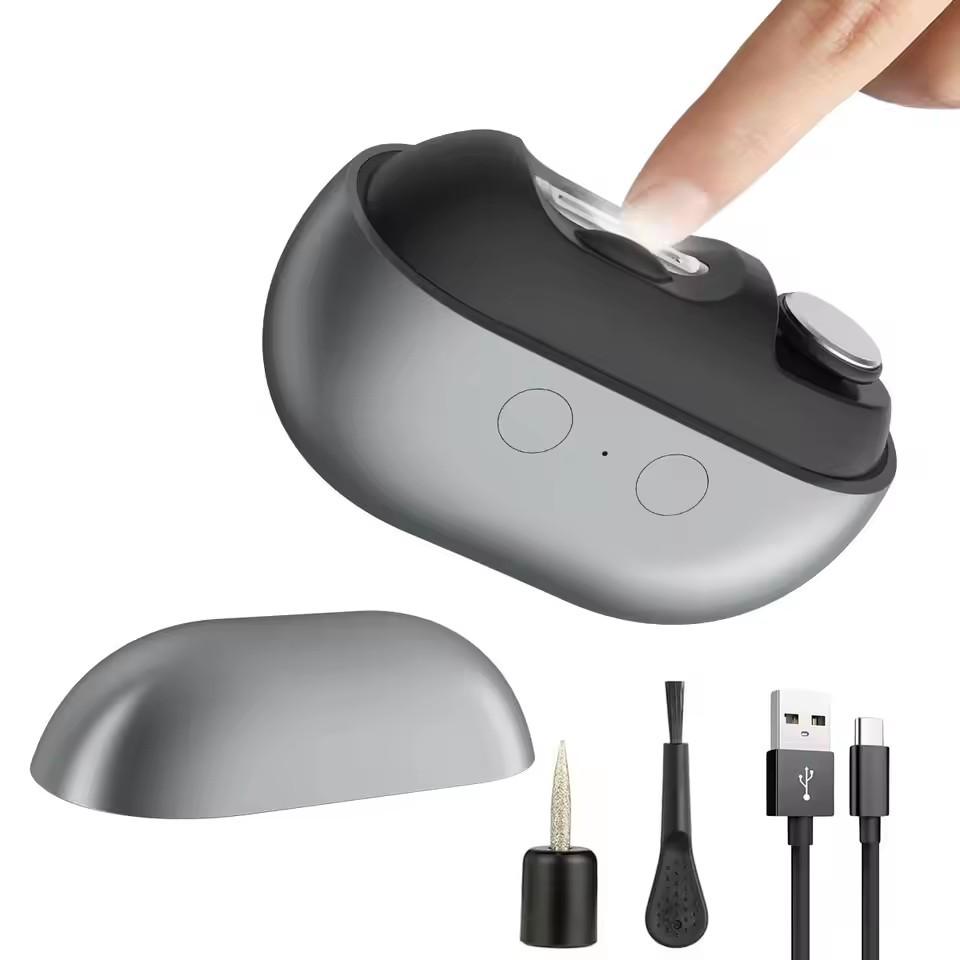 Compact Three-in-One Baby Nail Grinder: Automatic, Portable, Anti-Pinch Clippers