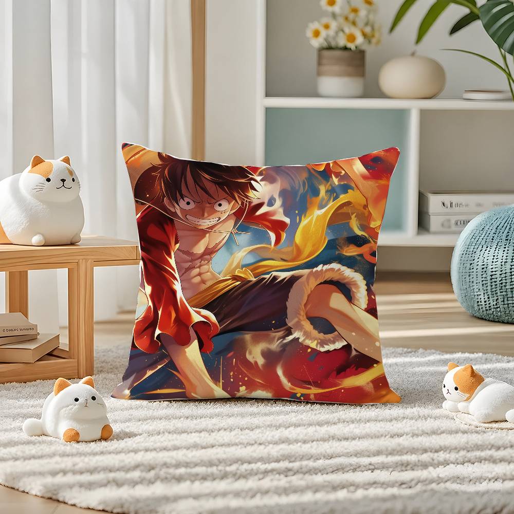 One Piece Roronoa Zoro Anime Plush Pillow Cover Soft Short Plush Cushion Cover For Sofa Bedroom Home Decor Gift Decoration