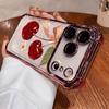 Cherry Floral Bow Pattern Electroplated Shockproof Phone Case For Samsung Galaxy S23 S24 S25 S26 Ultra S22 S21 Plus FE Cover
