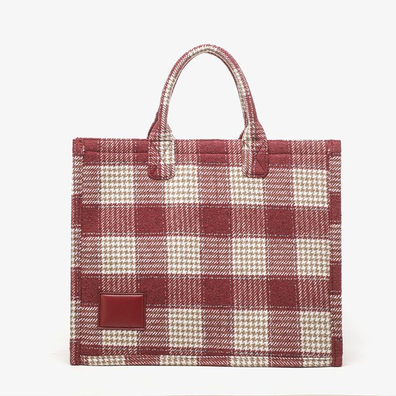 Большая сумка-тоут в гусиную лапку 2024 года Модная Дорогая Красная Сумка Свадебная Сумка Сумка для Невесты Женская Повседневная