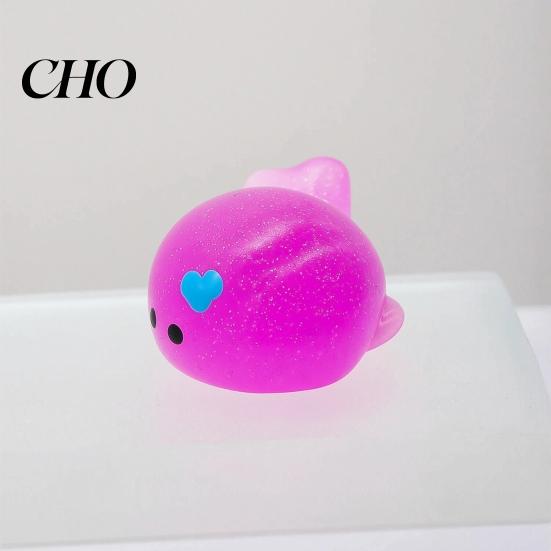 Kids Stress Relief Toy Mini Glitter Animal Squeeze Toy, Whale Hedgehog Dolphin Crab Rabbit Gadget Pinch Anxiety Stretchy Ball, Party Favors