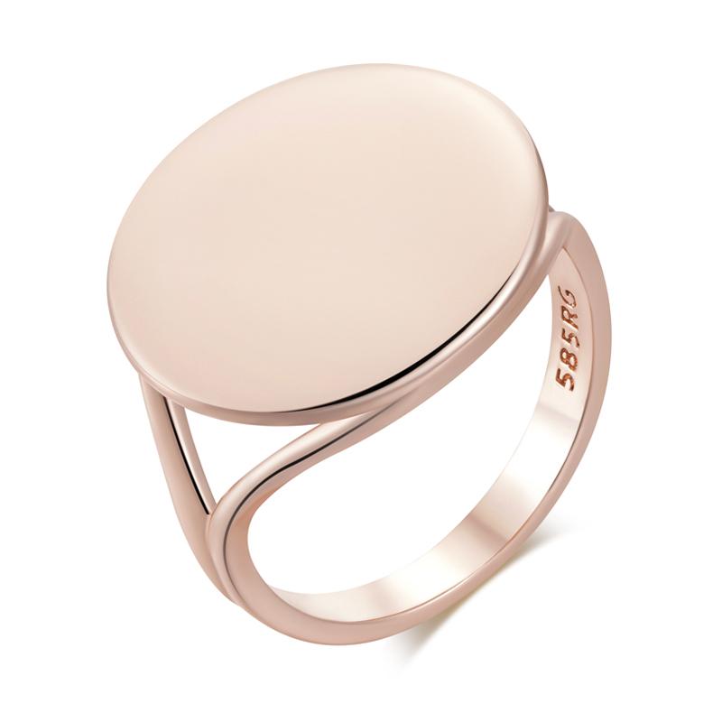 Modischer glänzender großer Ring für Frauen Roségoldfarben Schlichte runde Accessoires Hohe Qualität Täglicher feiner Schmuck
