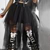 Net Yarn High-Waisted Irregular Skirt for Women Gothic Style Summer Casual Skirt Sexy and Charming Goth