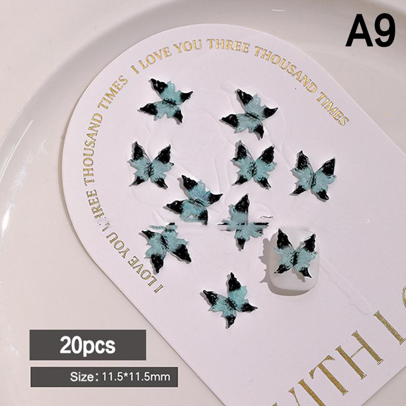 

20 шт. Милые мини разноцветные бабочки Нейл-арт смола Дизайнерские шармы DIY Крафт для ногтей 3D украшения Ювелирные изделия