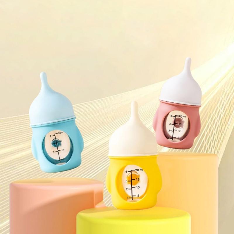 Practical Animal Feeding Bottle with Clear Scale and Silicone Nipples Accessory for Newborns Kittens Puppies 80ml