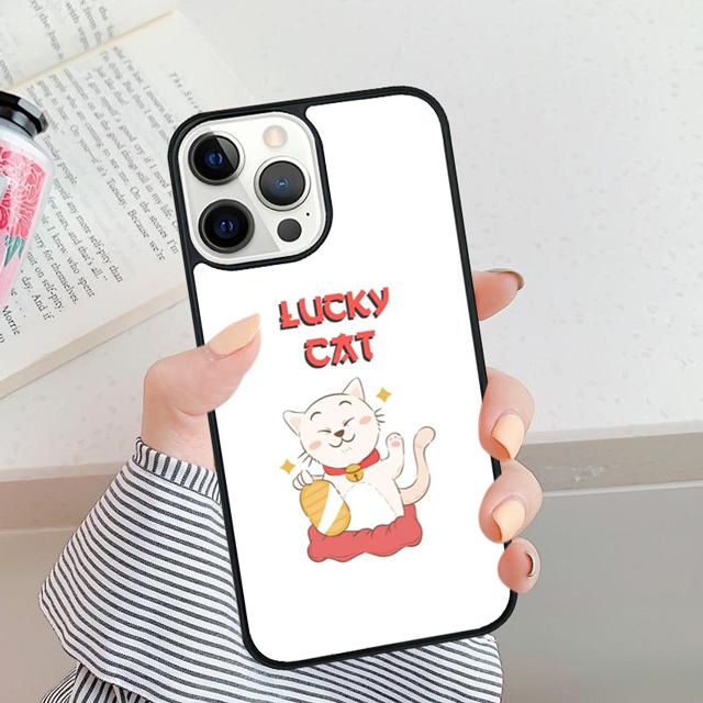 Cute Lucky Cat Phone Case Cover For iPhone 17 Air 16 15 14 Plus Apple 16 11 12 13 Pro Max Coque