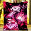 Demon Slayer Theme Printed Blanket - Perfect for Couch, Bed, Travel & Outdoor Use | Machine Washable, Cozy & Durable.
