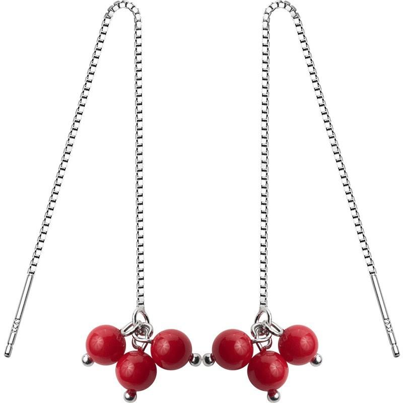 Niche Simple Style Jewelry Cherry Earlines, Small Ear Piercings, Fashionable Earrings