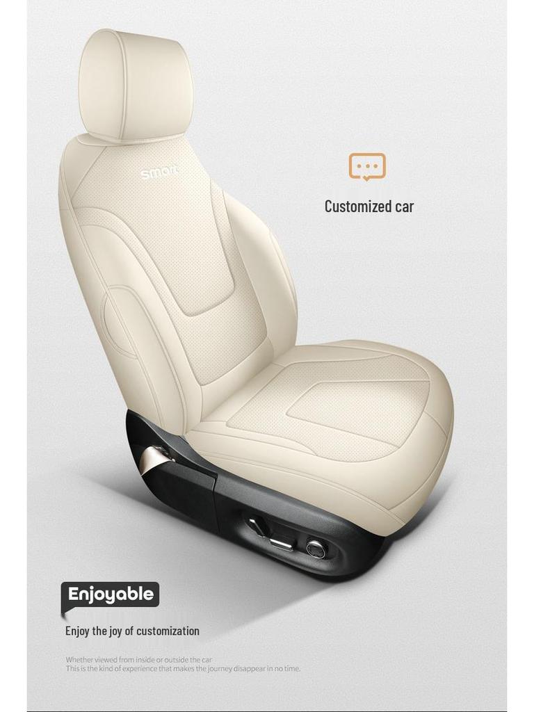 Smart Elf 1 Full Leather Car Seat Cushion - Universal Fit for All Seasons, Five Seats