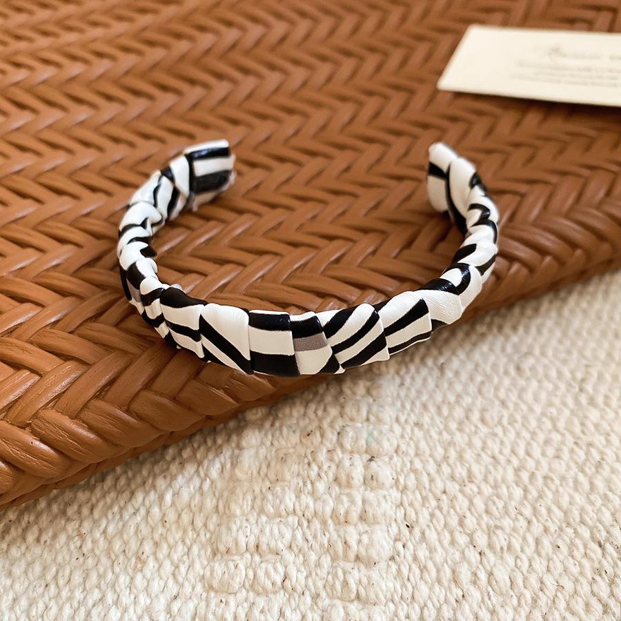 Винтажный кожаный открытый браслет с леопардовым и зебровым принтом: Преувеличенный Высококлассный Модный Браслет