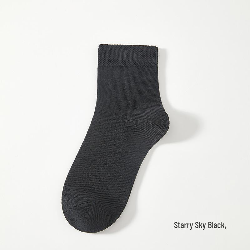 Women's 7A Antibacterial Mid-Calf Pure Cotton Socks - Sweat-Absorbent, Thick, All-Season Style.