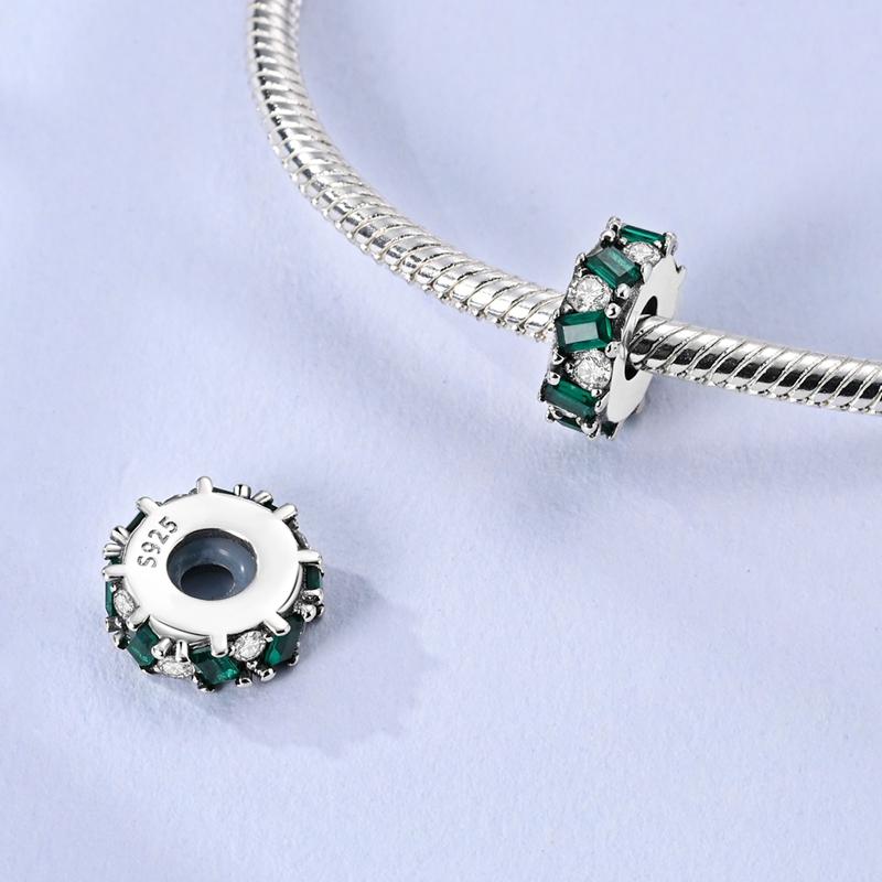 925 Silver Green Charms Beads Frog Clover Turtle Pendant Jewelry Fit Original Bracelet For Women DIY Gift