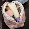 Plush Travel Toiletry Pouch Large Capacity Cosmetic Bag Durable Leopard Print Makeup Bag  Women