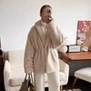 Autumn and winter thickened high-quality mink hair jacket waist slim green fruit collar imitation fur coat warm fur top women