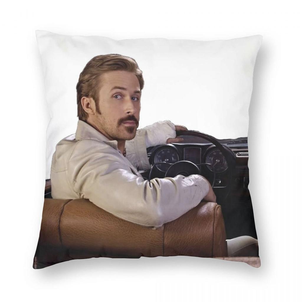 Ryan Gosling Auto Nice Guys Quadratischer Kissenbezug Polyester Leinen Samt Muster Reißverschluss Dekor Kissenhülle Zimmer Kissenbezug