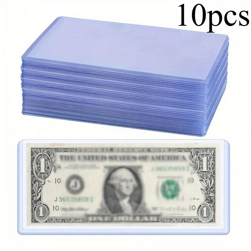 10 Pcs Bill Currency PVC Clear Hard Plastic Sleeve Clip Paper Money Notes Bills Holder for Collection Protector Case Supplies 173*75mm