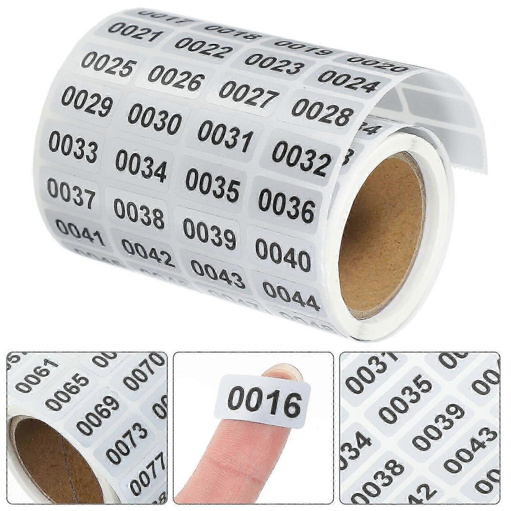 1 Roll of Self-Adhesive Number Stickers Rectangular Number Stickers Removable Number Stickers