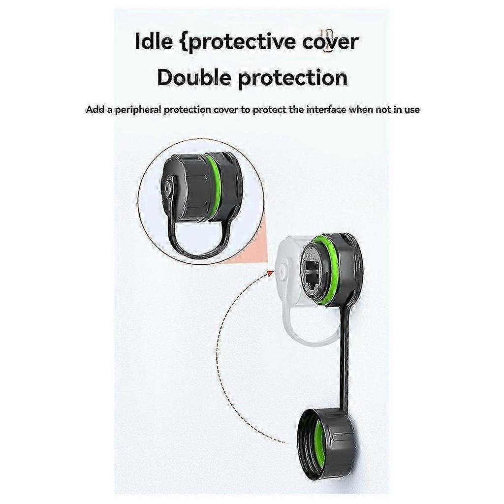 IP68 Waterproof M20 RJ45 Shielded CAT6A Female Panel Mount Socket Network Ethernet Adapter Extension Cable with Cable Hwy