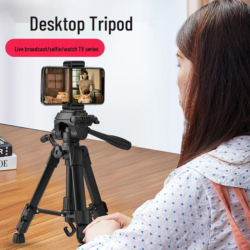 Portable Desktop & Floor Standing Tripod with Ring Light for Live Streaming & Photography