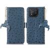 For Asus ROG Phone 8 5G/Phone 8 Pro 5G Ostrich Texture Wallet Case Genuine Cow Leather Phone Cover