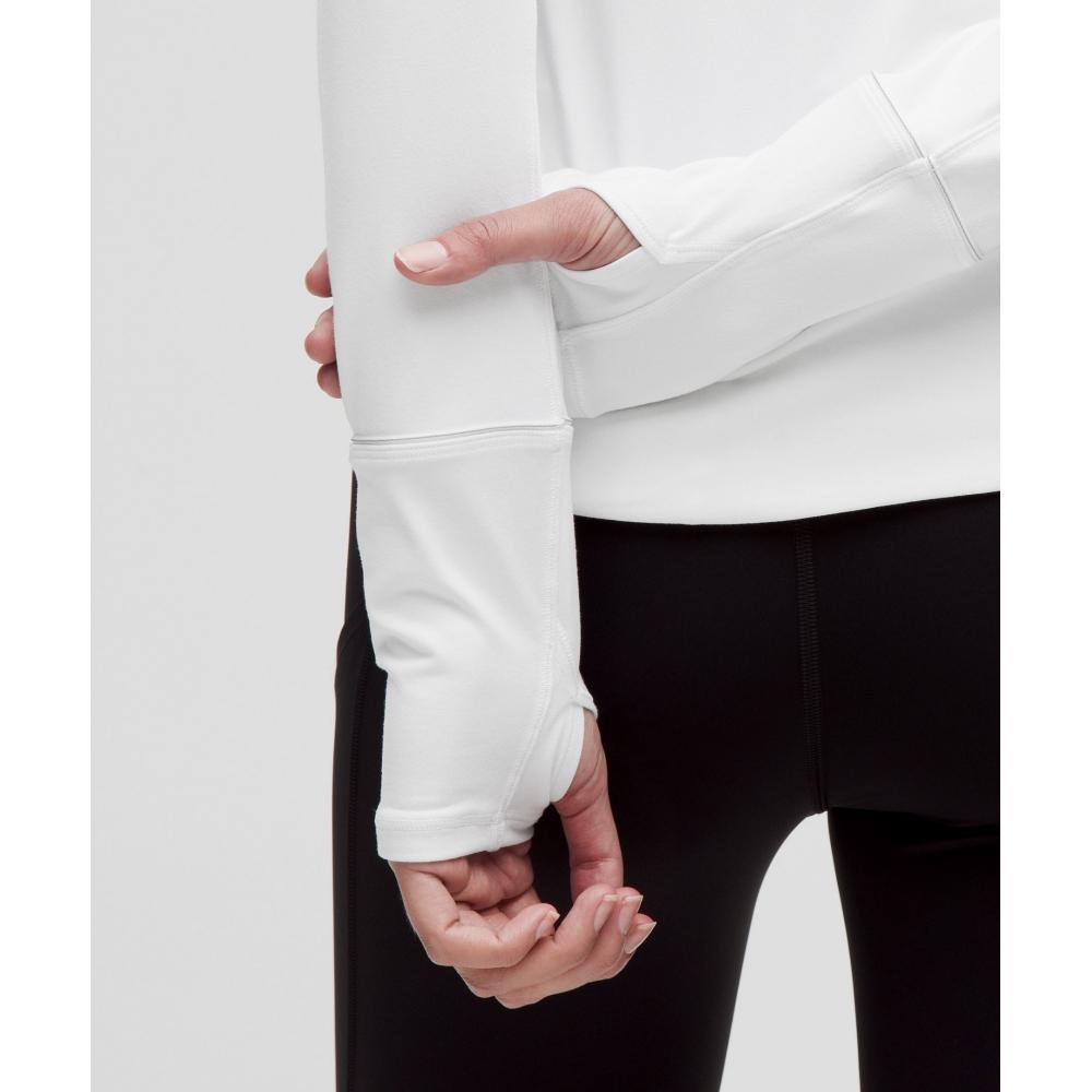 Lululemon Rulu Gathered Waist Long Sleeve Running Top White