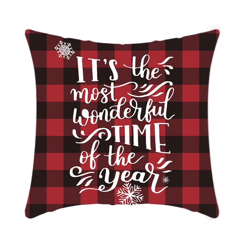 Christmas Bedside Cushion Cover Office Nap Pillow Cover Short Plush Printed Cushion Cover