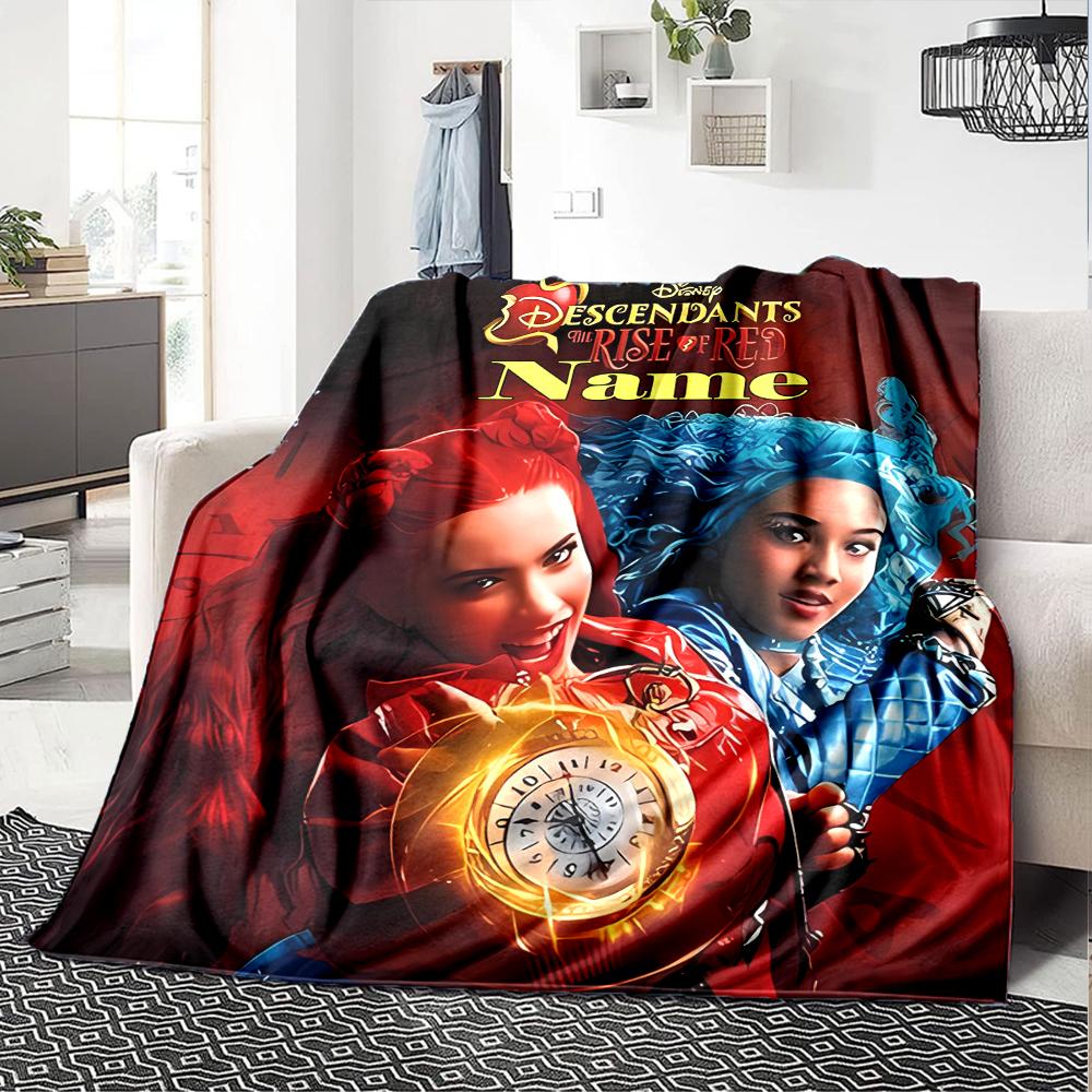 Customiz Name Personality Descendants The Rise of Red Blanket Soft &Warm Sofa Office Bed Travel Lunch Break Blanket, Gift Suitable All Seasons