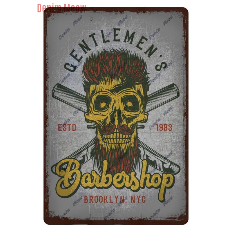 

Ретро-табличка для стрижки волос, металлические знаки, парикмахерская, винтажная живопись, настенные плакаты, бар, паб, бритье и стрижка, домашний декор, WY28 20x30cm
